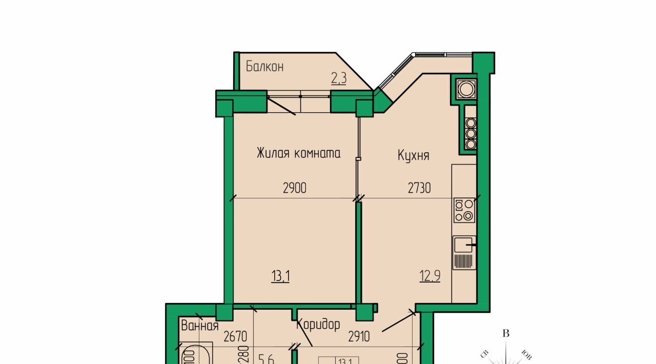 квартира г Ессентуки ЖК «Кленовая роща» фото 1