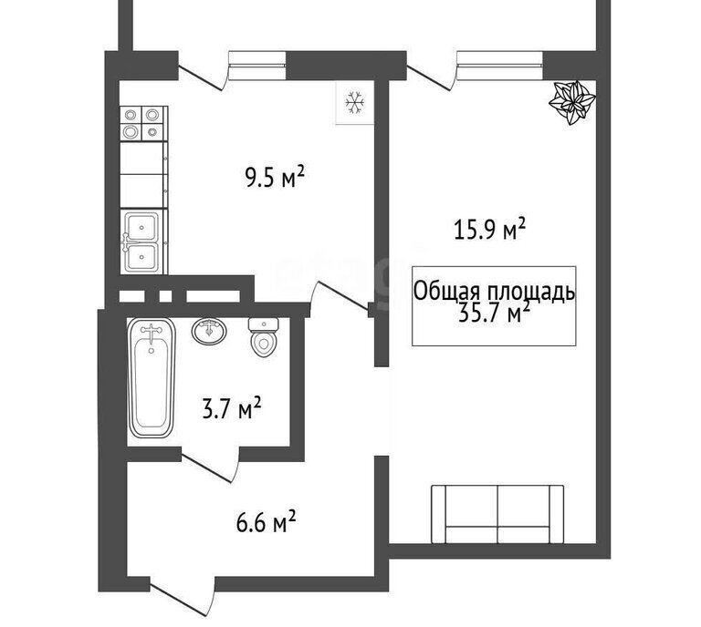 квартира г Новосибирск р-н Калининский Заельцовская ул Михаила Немыткина 7 жилой район «Родники» фото 1