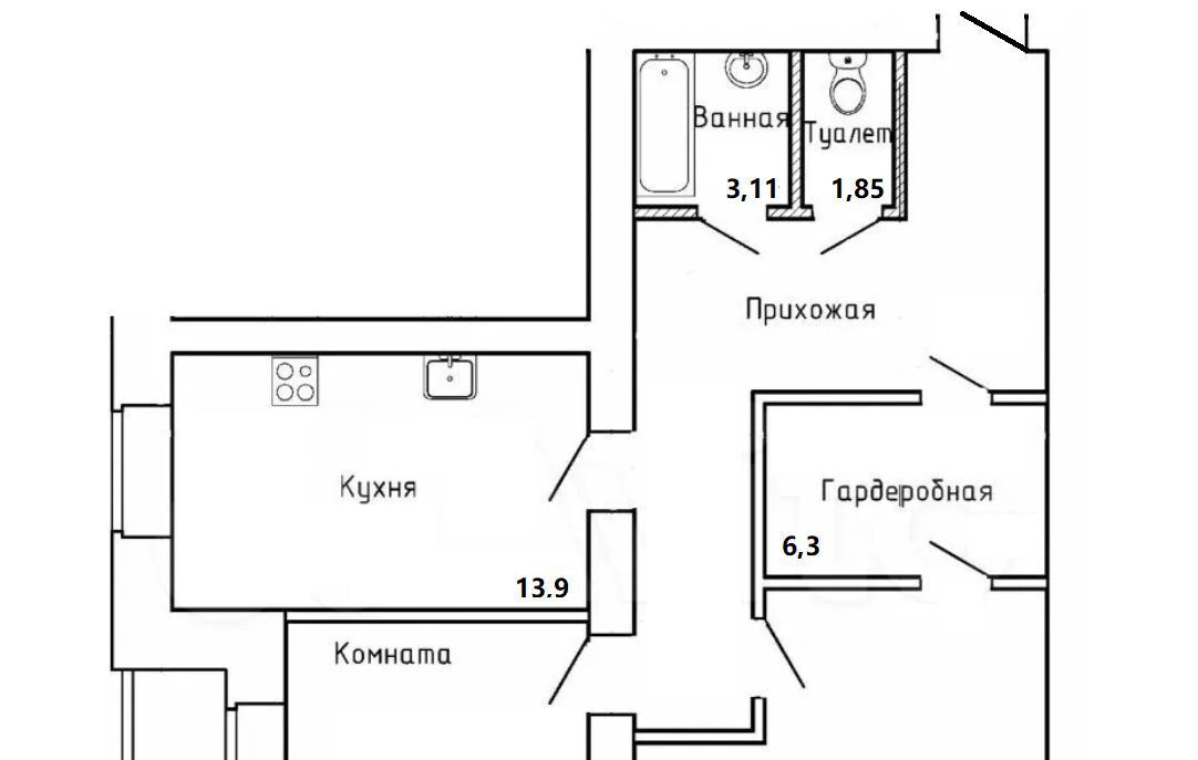 квартира г Череповец р-н Зашекснинский ул Монтклер 7к/1 фото 40