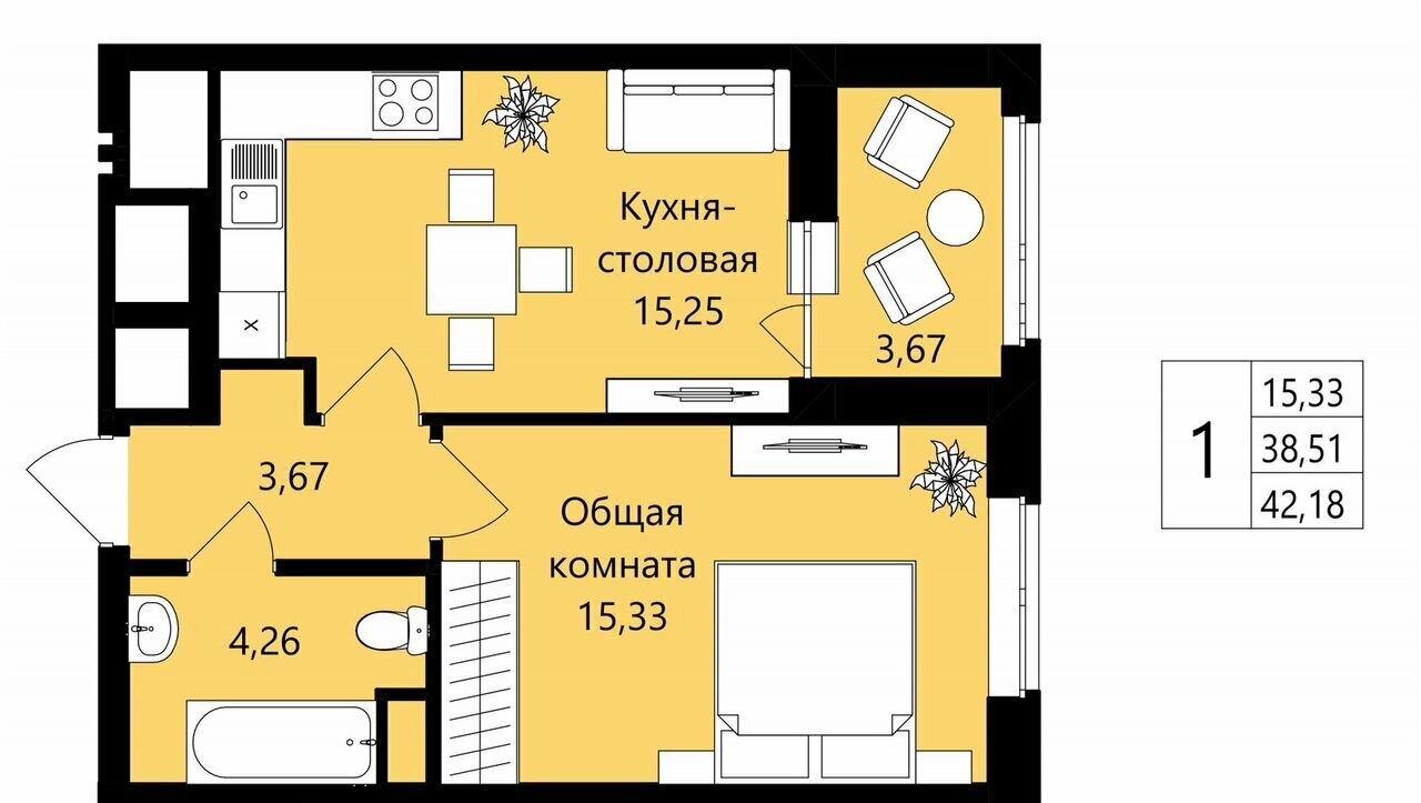 квартира г Саранск р-н Октябрьский пр-кт Российской Армии 13 ЖК «Новая история» фото 8