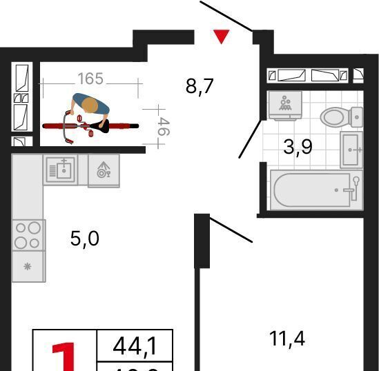 квартира г Екатеринбург Динамо ул Владимира Высоцкого 7/3 фото 3