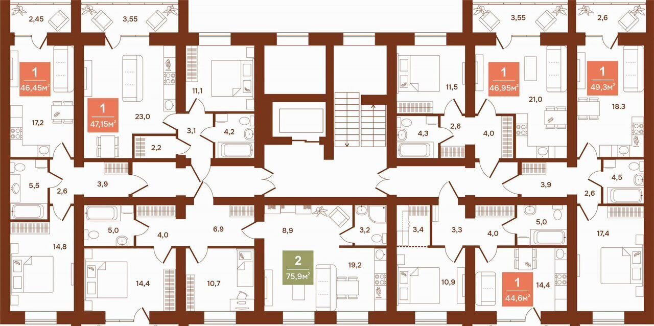 квартира г Курган Центральный ул Аргентовского 125 фото 2