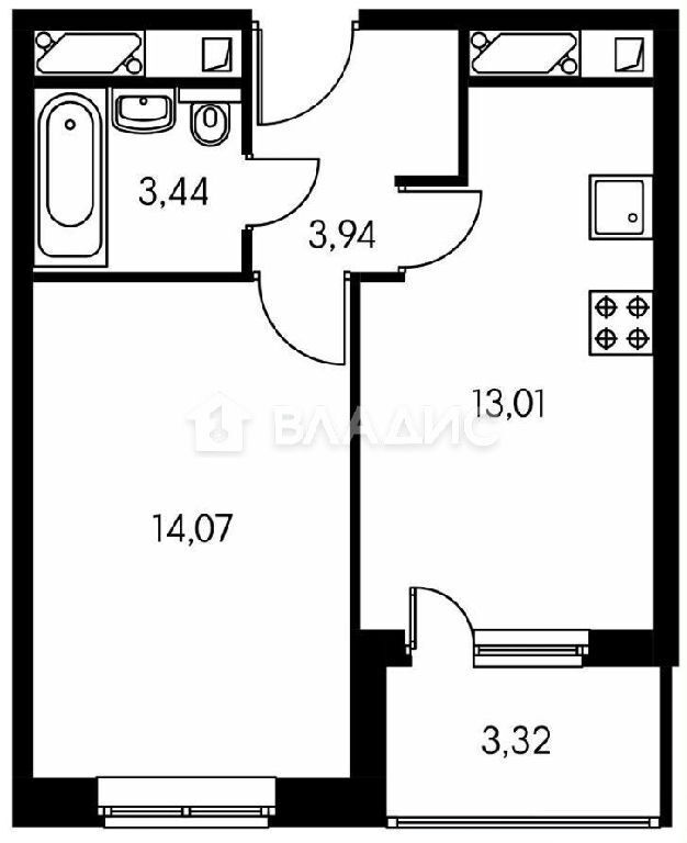 квартира г Москва метро Люблино ул Цимлянская 3к/1 фото 2