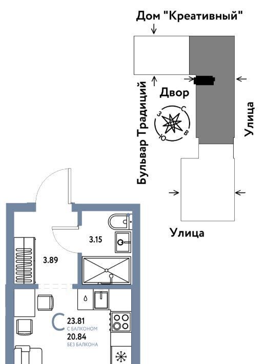 квартира г Тюмень р-н Калининский ул Андрея Кореневского 5к/1 фото 1