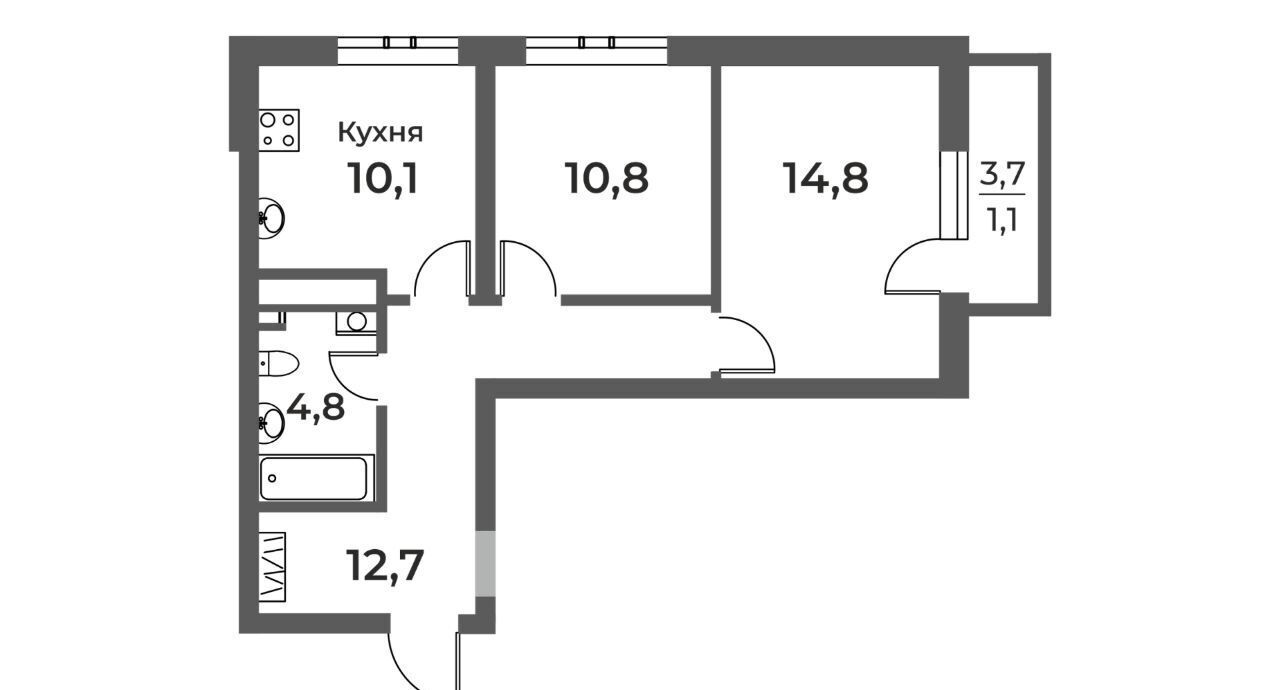 квартира г Новокузнецк р-н Центральный ул Уфимская 4 фото 1