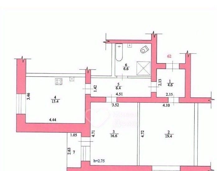 квартира г Волгоград р-н Краснооктябрьский ул им. Рихарда Зорге 55 фото 26