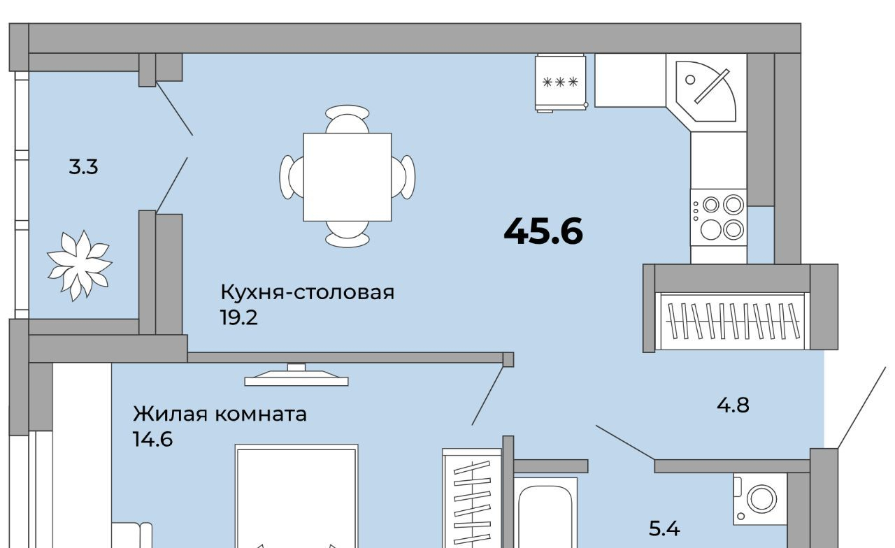 квартира г Екатеринбург р-н Орджоникидзевский Уралмаш пер Черниговский 20 ЖК «Белая башня» м-н фото 1