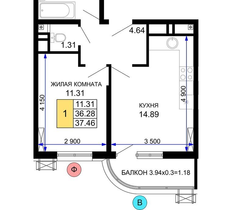 квартира г Краснодар р-н Центральный ул Воронежская 47/10 фото 1