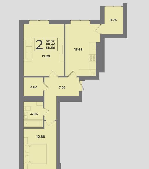 квартира г Калининград р-н Московский ул Крейсерская 13 корп. 1 фото 15
