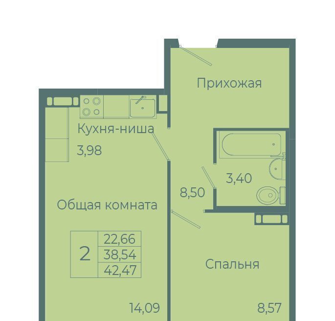 квартира г Кемерово р-н Заводский ул Веры Волошиной 22 фото 2