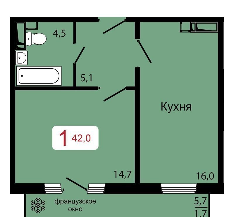 квартира г Красноярск р-н Октябрьский ул Калинина 2 ЖК «КБС. Классика» фото 1