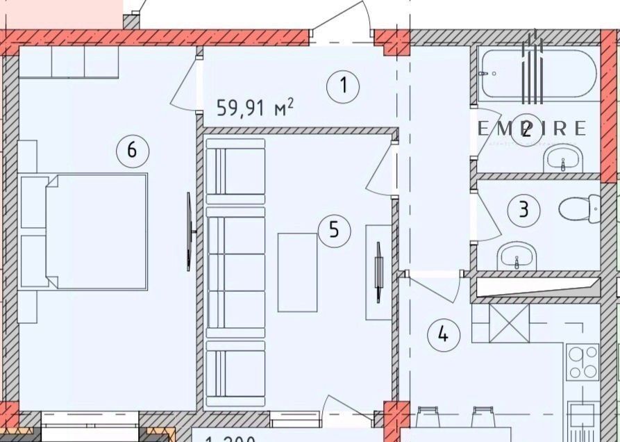 квартира г Грозный р-н Ленинский ул Дьякова 15/20 фото 2