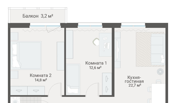 квартира г Санкт-Петербург метро Проспект Просвещения ул Руднева Муниципальный округ №15, 15 ст 1 фото 1