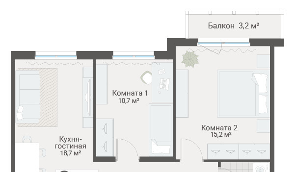 квартира г Санкт-Петербург метро Проспект Просвещения ул Руднева Муниципальный округ №15, 15 ст 1 фото 1
