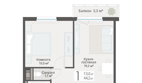 квартира г Санкт-Петербург метро Проспект Просвещения ул Руднева Муниципальный округ №15, 15 ст 1 фото 1