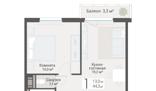 квартира г Санкт-Петербург метро Проспект Просвещения ул Руднева Муниципальный округ №15, 15 ст 1 фото 1