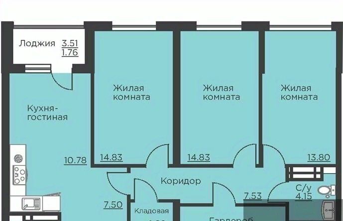 квартира г Воронеж р-н Центральный ул Ломоносова 116в ЖК «‎Городские сады» фото 1