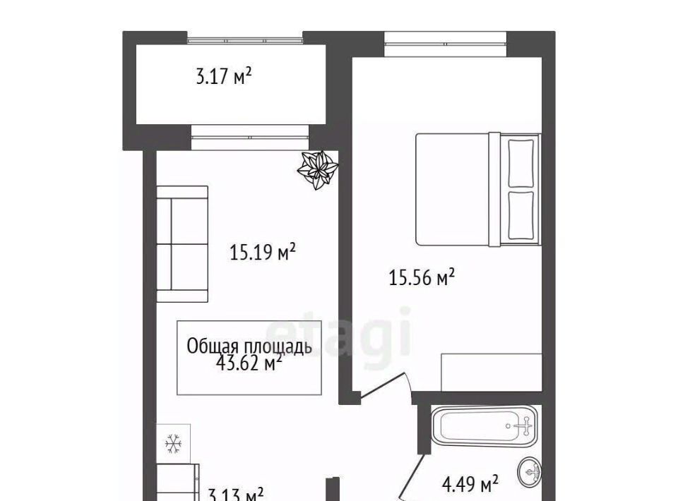 квартира г Новосибирск Гагаринская ул Железнодорожная 18 фото 2