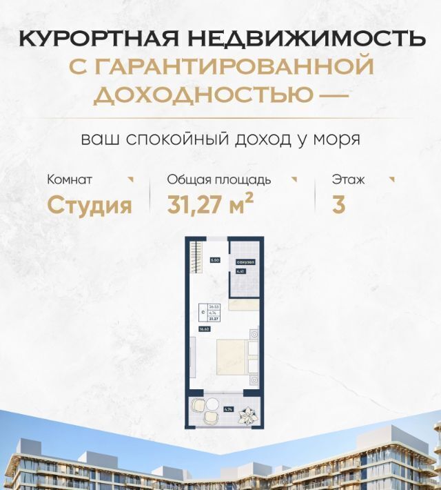 квартира р-н Анапский г Анапа Лучи жилой комплекс фото 1