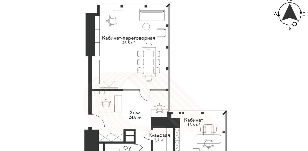 квартира г Москва ММДЦ Москва-Сити МФК NEVA TOWERS 1-й Красногвардейский проезд, 22с 2 фото 17