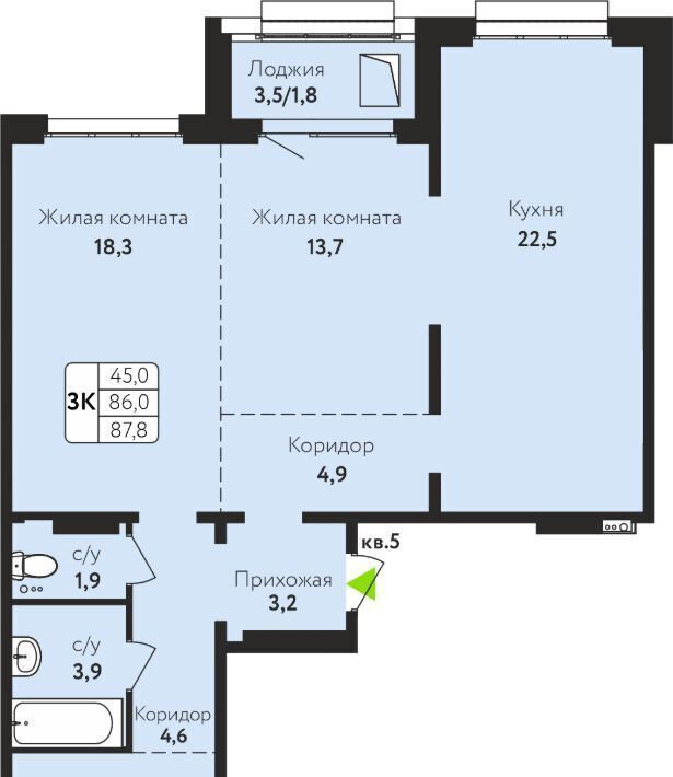 квартира г Барнаул р-н Индустриальный ул Солнечная Поляна 71 фото 1