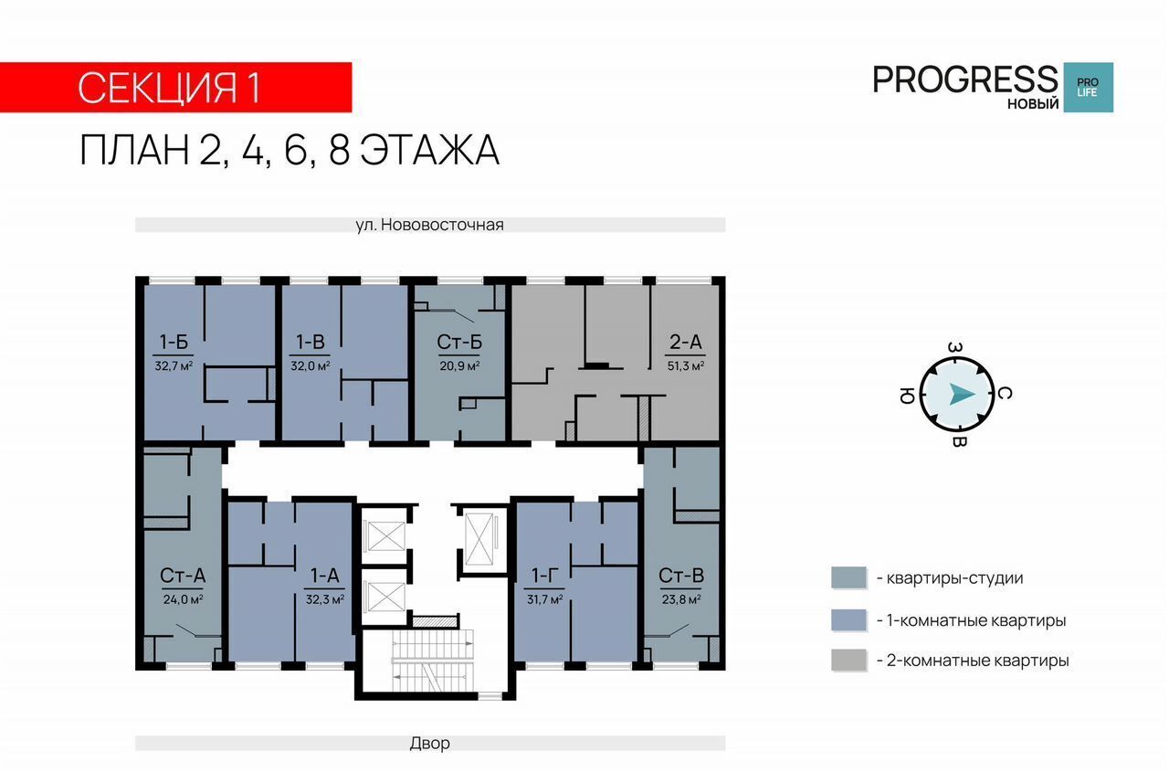 квартира г Астрахань р-н Кировский ул Нововосточная ЖК PROGRESS Новый жилой дом фото 24