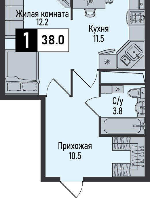 квартира г Железноводск п Иноземцево п Капельница ЖК «Живописный» фото 1