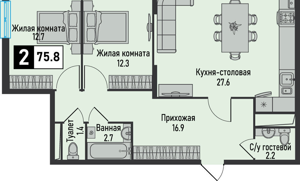 квартира г Железноводск п Иноземцево п Капельница ЖК «Живописный» фото 1