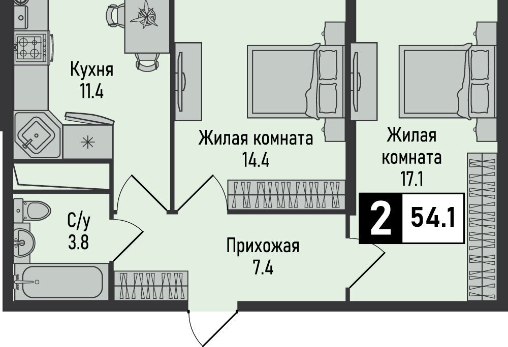 квартира г Железноводск п Иноземцево п Капельница ЖК «Живописный» фото 1