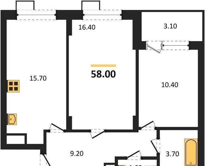 квартира г Воронеж р-н Железнодорожный ул Новокузнецкая 2 фото 2