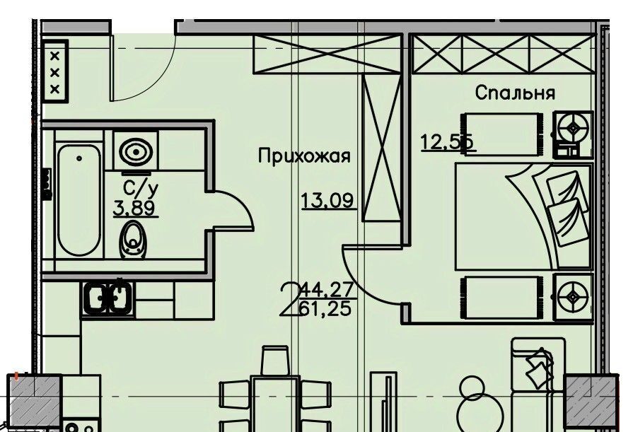 квартира г Воронеж р-н Ленинский ул Куколкина 18 фото 1