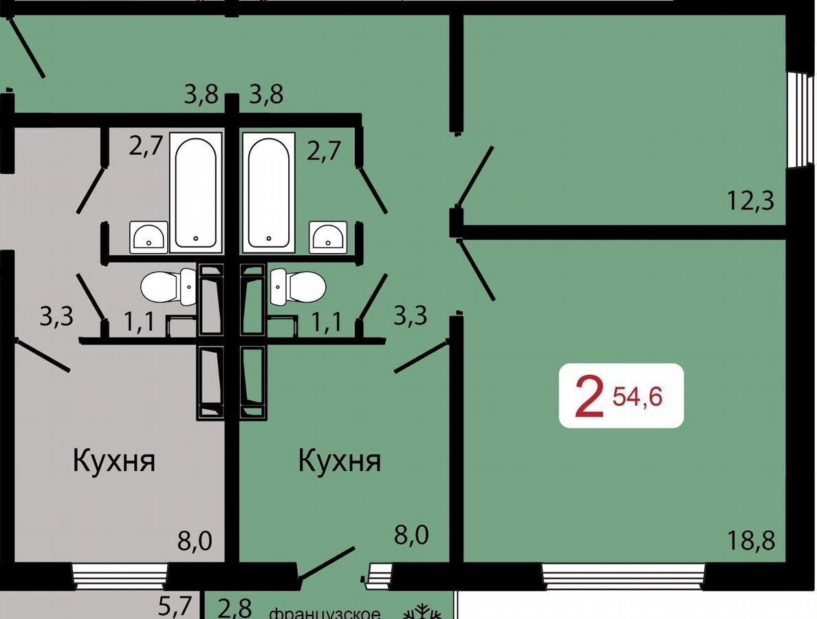 квартира г Красноярск р-н Октябрьский ул Калинина 1 фото 1