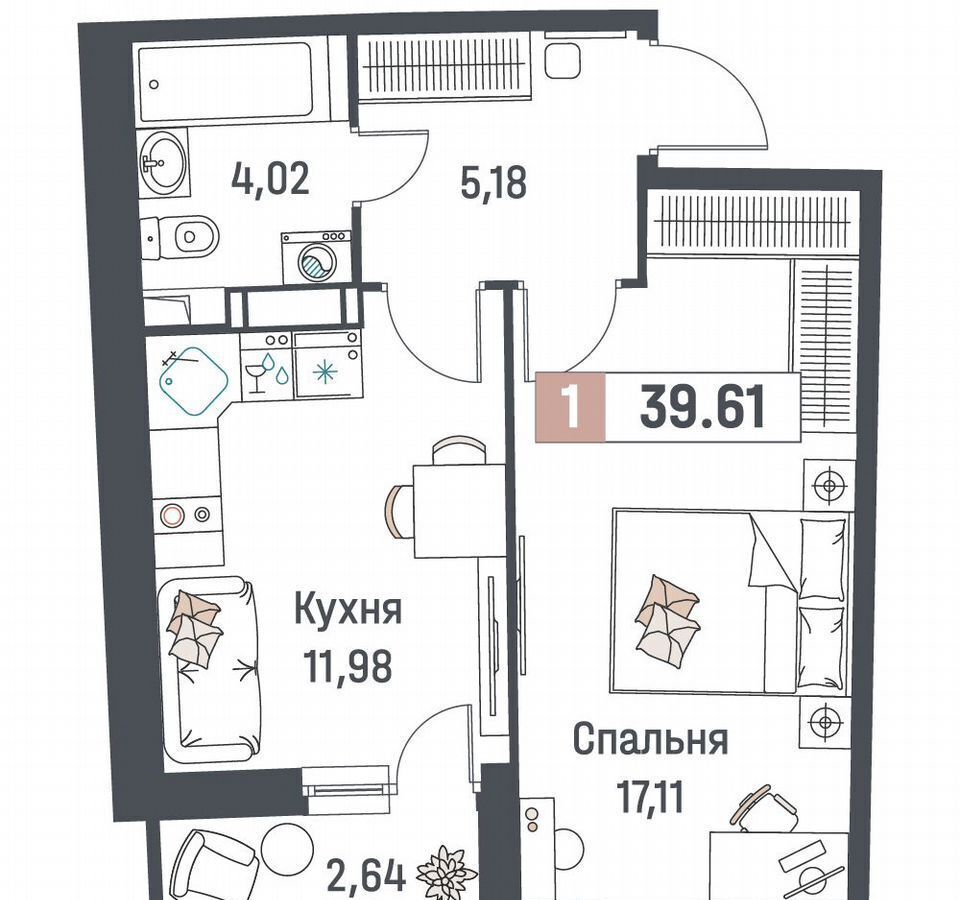 квартира р-н Всеволожский г Мурино пр-кт Авиаторов Балтики 29 Девяткино, корп. 1 фото 1