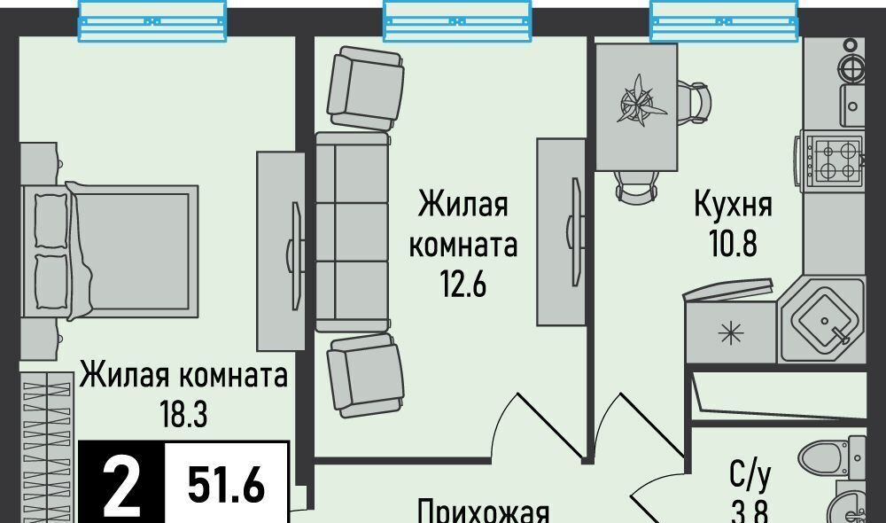 квартира г Железноводск п Иноземцево ул. Рядового Панченко, 18А фото 1