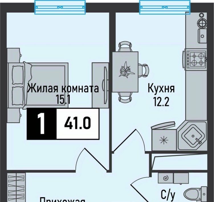 квартира г Железноводск п Иноземцево ул. Рядового Панченко, 18А фото 1
