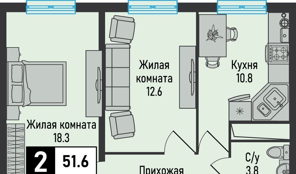 квартира г Железноводск п Иноземцево п Капельница ЖК «Живописный» фото 1