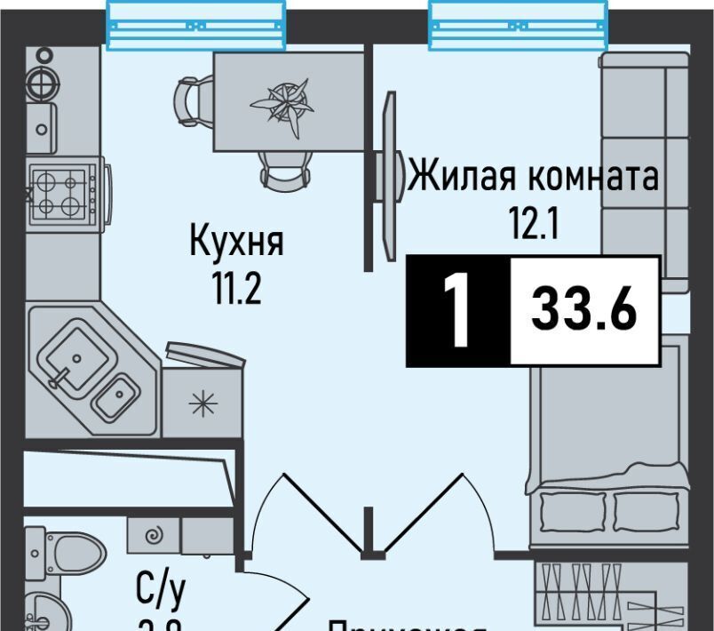 квартира г Железноводск п Иноземцево ул. Рядового Панченко, 18А фото 1