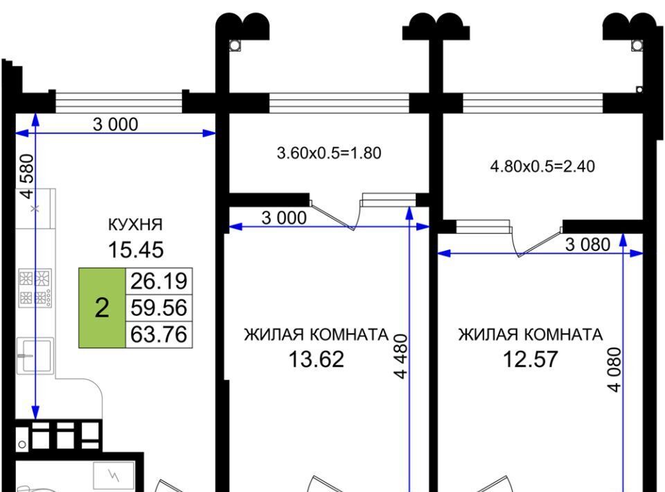 квартира г Новороссийск р-н Южный микрорайон 5-я Бригада фото 1