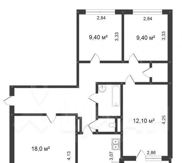 квартира г Красноярск р-н Центральный ул Ады Лебедевой 31/38 фото 2