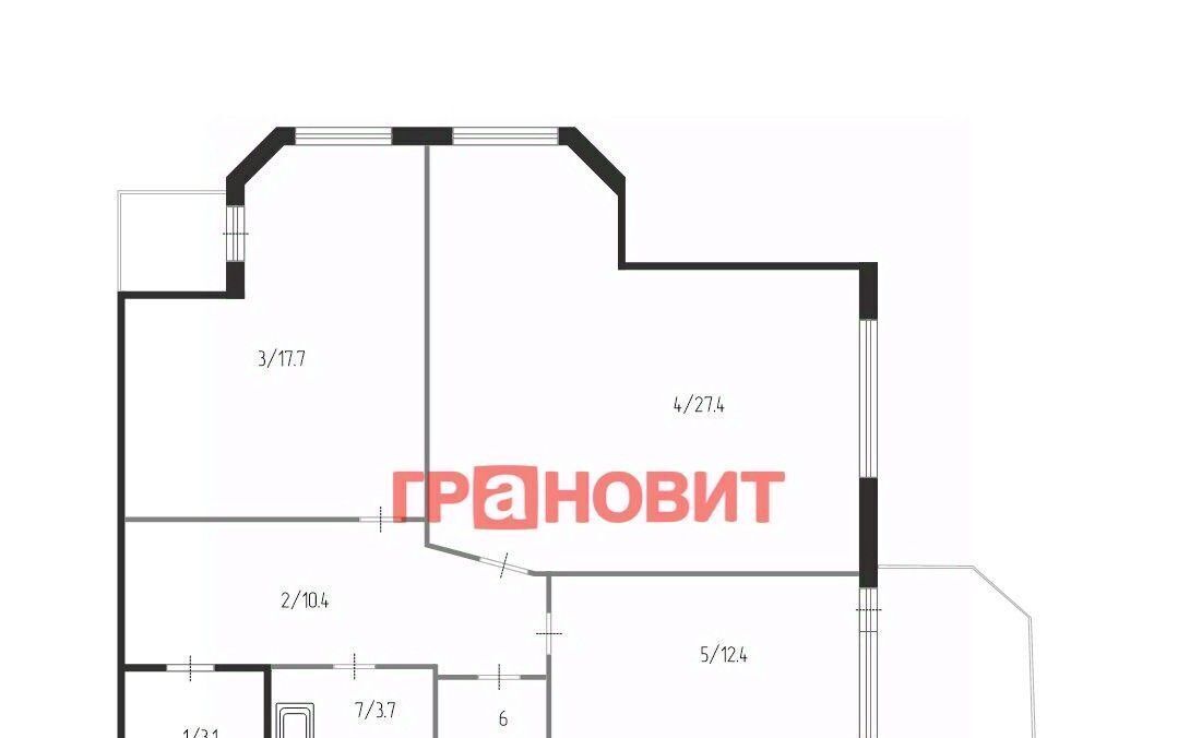 квартира г Новосибирск Гагаринская ул Галущака 3 фото 2