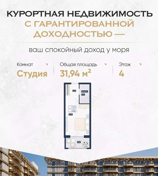 квартира р-н Анапский г Анапа Лучи жилой комплекс фото 1