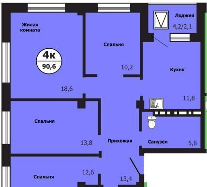 квартира г Красноярск р-н Свердловский ул Лесников 2 фото 1