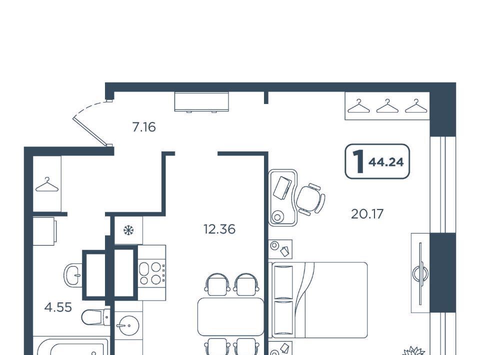квартира г Тюмень р-н Ленинский ул Дамбовская 25к/1 фото 1