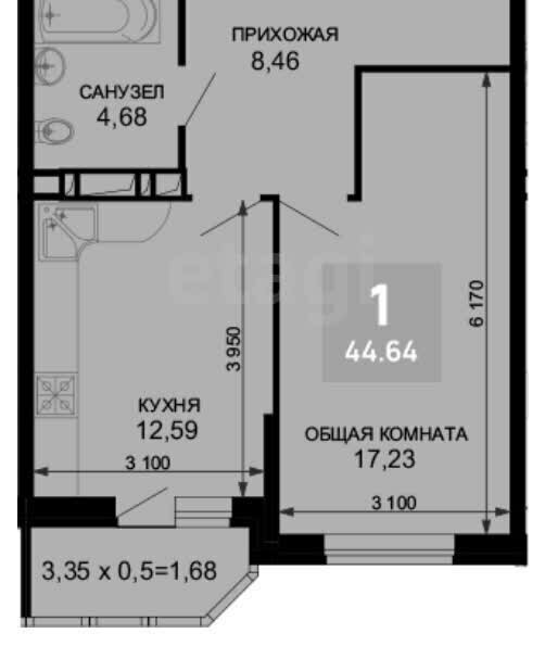 квартира г Краснодар ул Ростовское Шоссе 30/7 фото 2