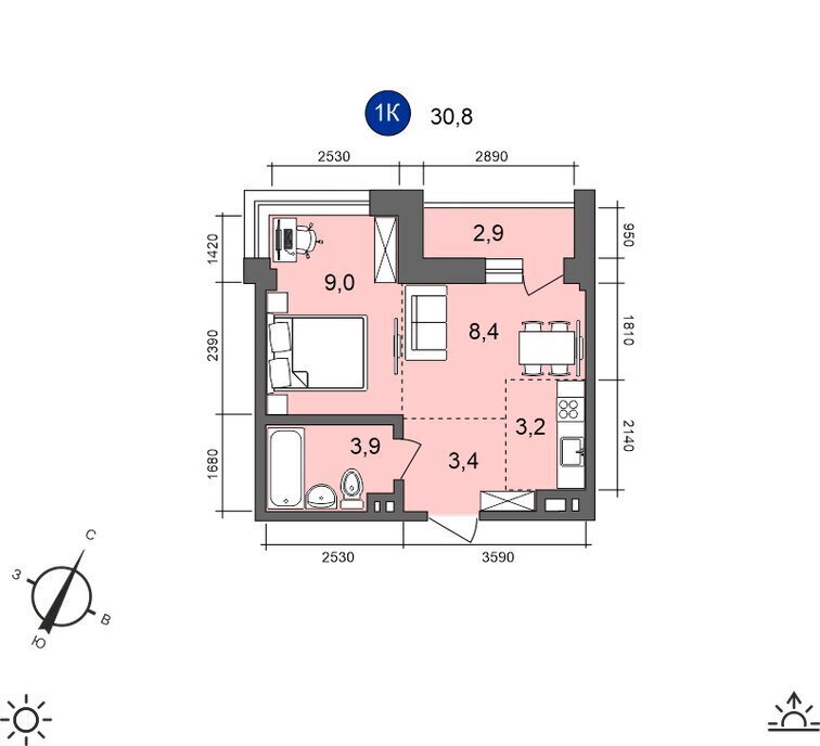 квартира г Иркутск ул Старо-Кузьмихинская 36/1 фото 1