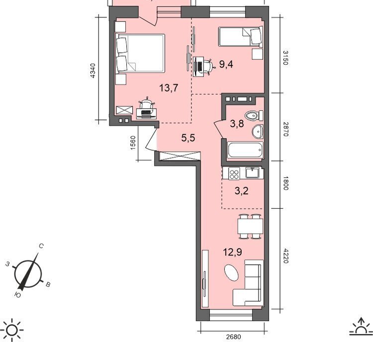 квартира г Иркутск ул Старо-Кузьмихинская 36/1 фото 1
