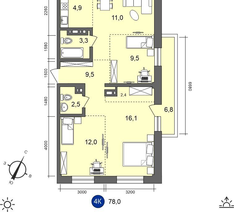 квартира г Иркутск ул Старо-Кузьмихинская 36/1 фото 1