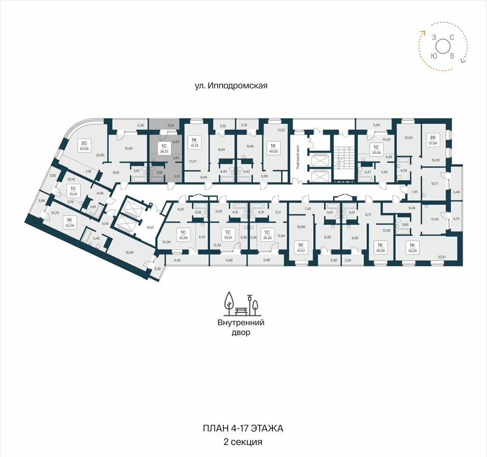квартира г Новосибирск Октябрьская ул Ипподромская 3 фото 2