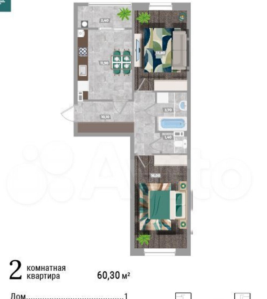 квартира г Невинномысск Героя России Владимира Жоги, 11а фото 4