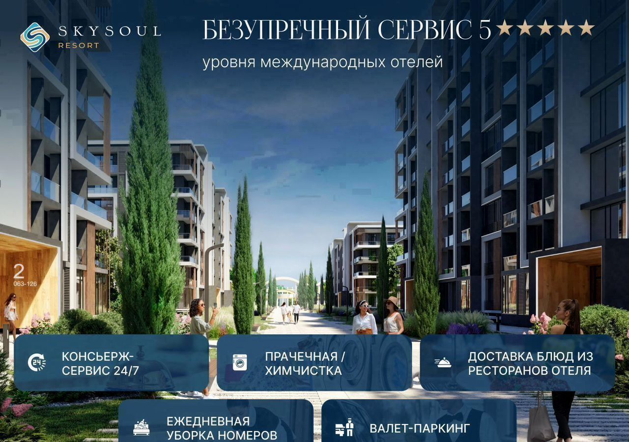 квартира г Феодосия пгт Коктебель апарт-комплекс SKYSOUL RESORT р-н автозаправки «Химсбытторг», стр. 8 фото 9